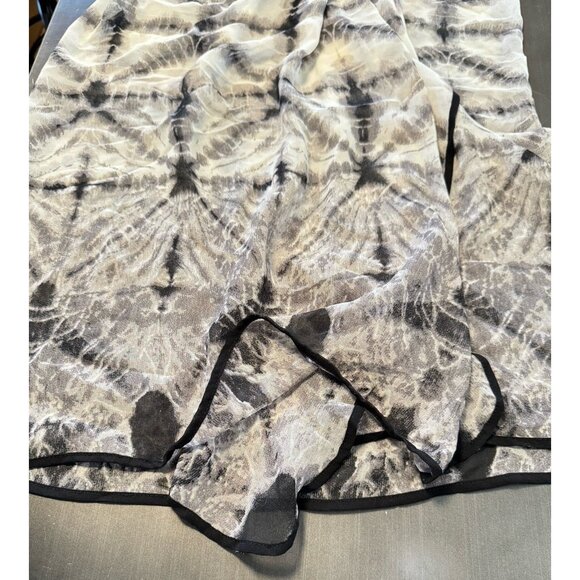 Raviya Swim Ruched Strapless Cover Up Open Flyaway Dress Sheer Tie-Dyed‎ Black - Picture 14 of 14